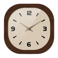 French Retro Cream Wooden Wall Clock – Silent Quartz Square Decor