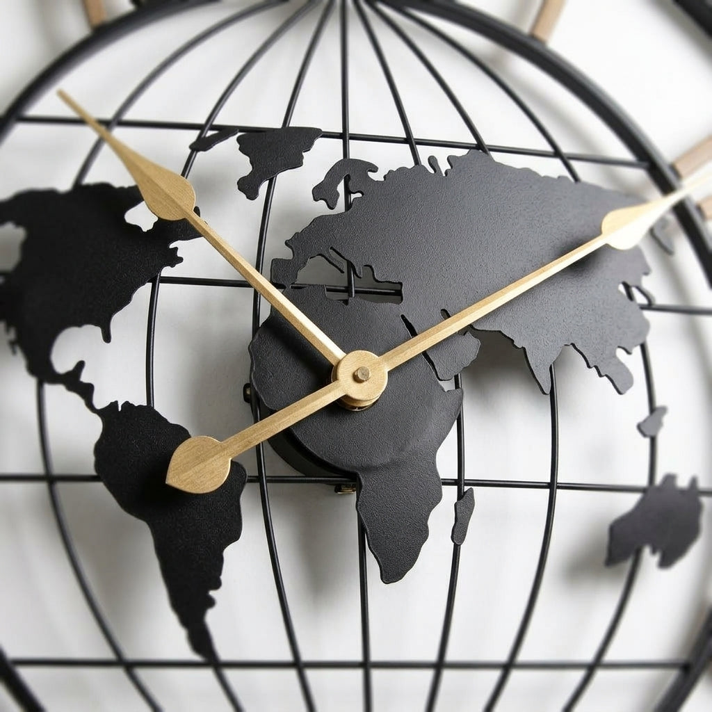 Vintage Industrial Iron Wall Clock