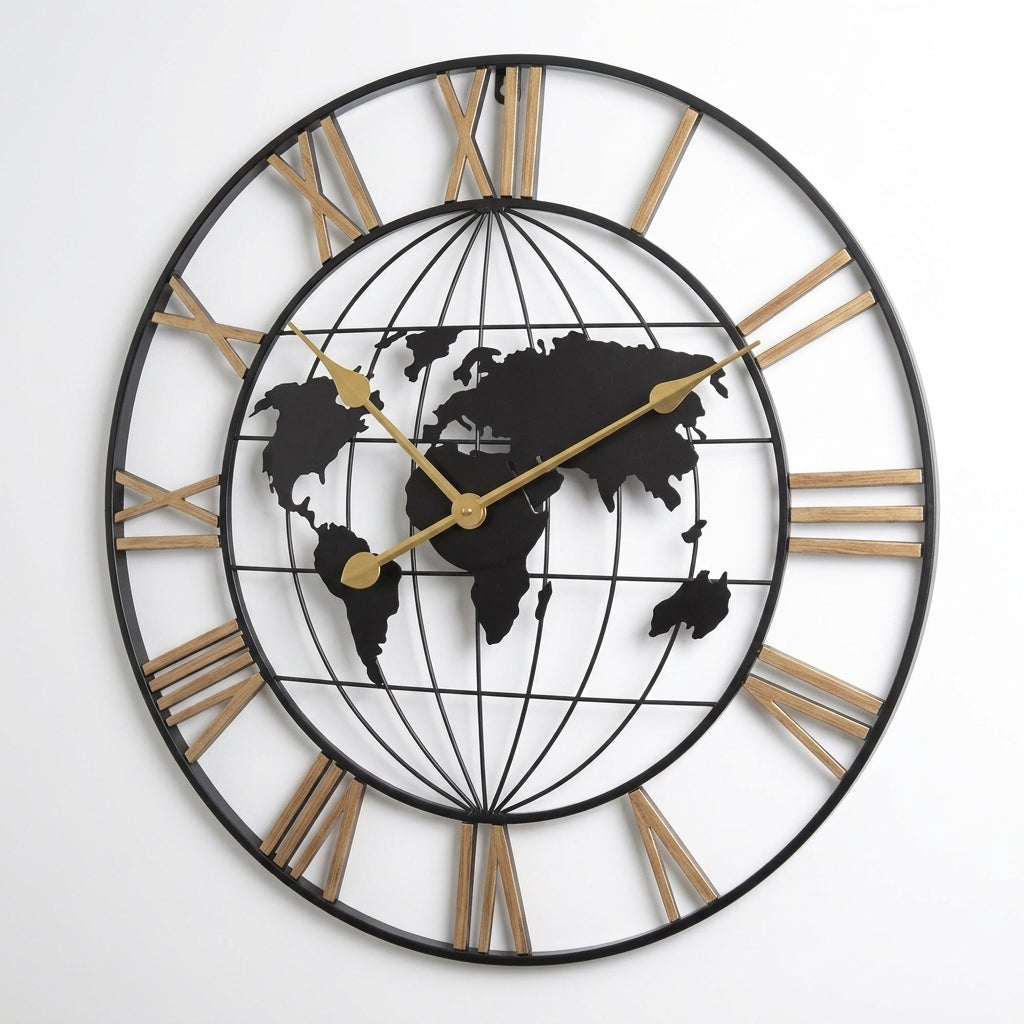 Vintage Industrial Iron Wall Clock