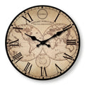 Vintage Nautical Ship Compass Wooden Wall Clock – Silent Quartz