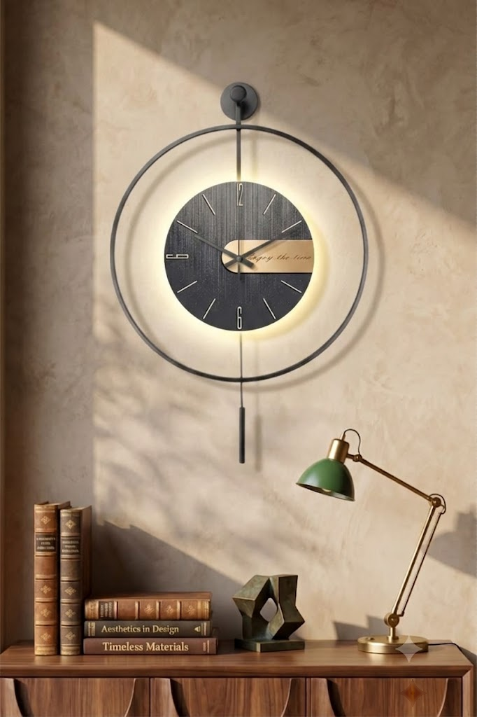 Metal Art Design Wall Clocks - LED Light