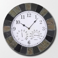 Slate Effect Resin Garden Wall Clock - Antique