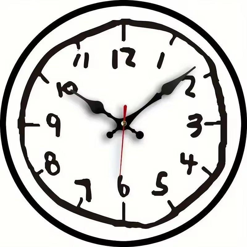 Creative Hand Drawing Wooden Silent Wall Clock