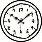 Creative Hand Drawing Wooden Silent Wall Clock