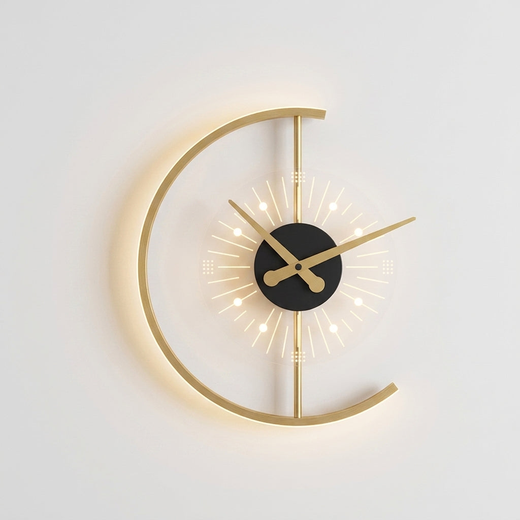 Modern Nordic LED Clock Wall Lamp