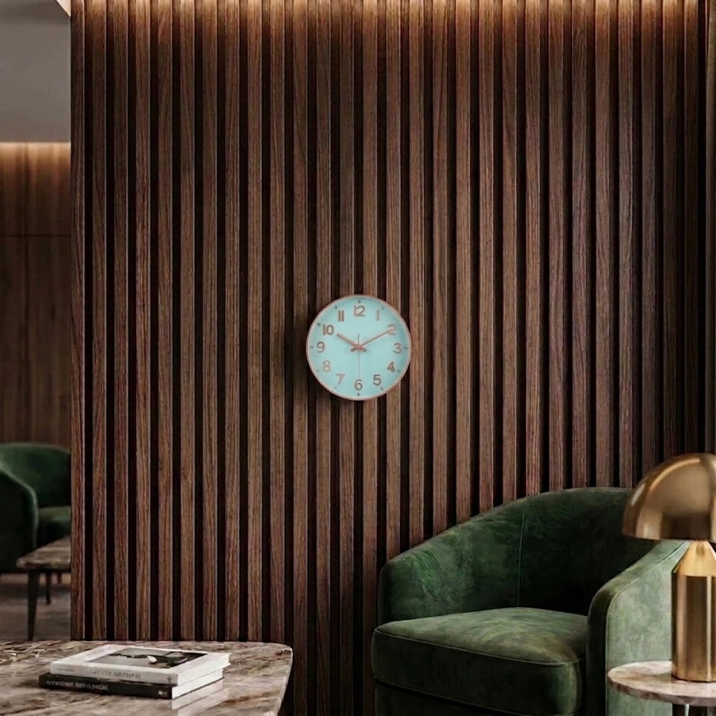 Clock For Living Room Wall Silent Quartz Round