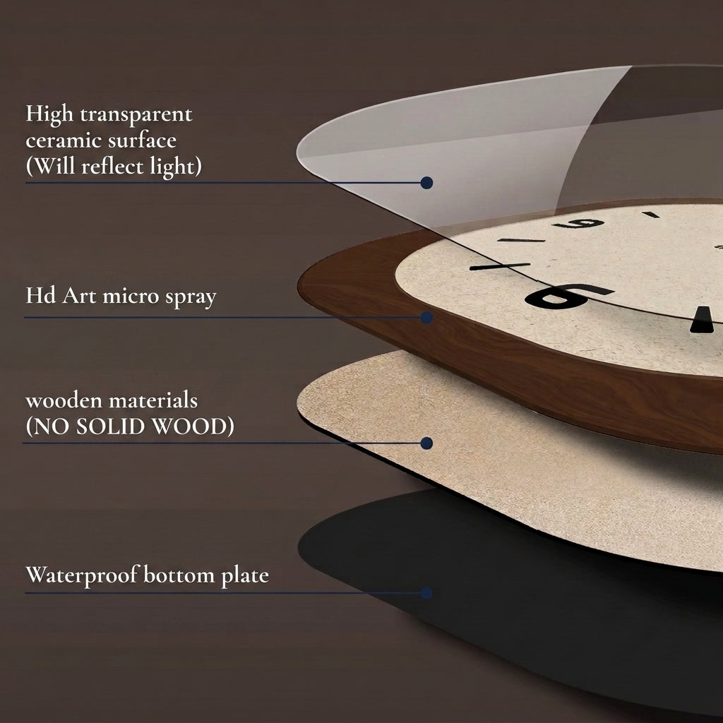 French Retro Cream Wooden Wall Clock – Silent Quartz Square Decor