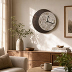 Modern Living Room Wall Clock Black Moon Design Silent