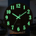 Luminous Wooden Wall Clock - Dark Brown