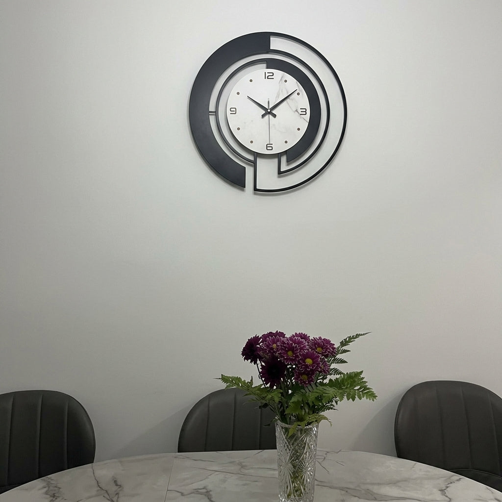Large Black Nordic Wall Clock