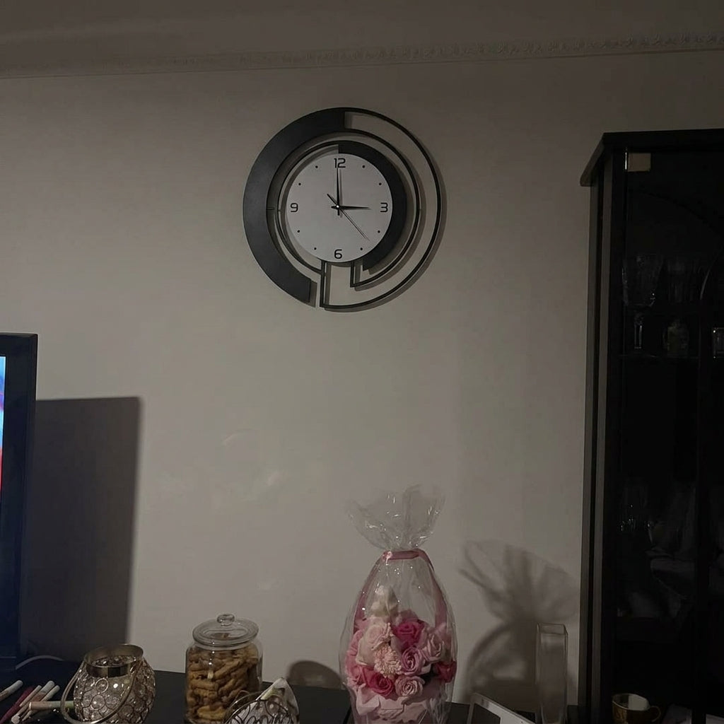 Large Black Nordic Wall Clock