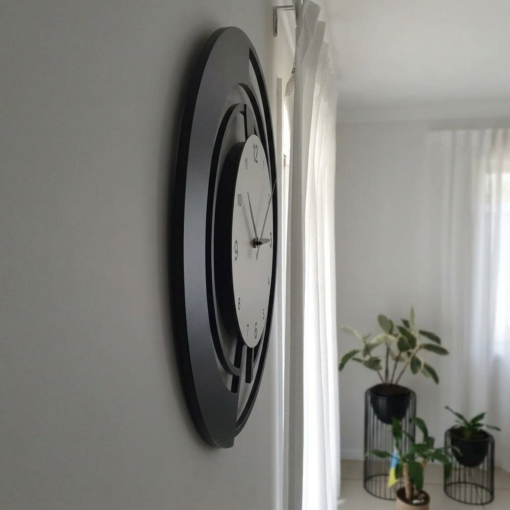 Large Black Nordic Wall Clock
