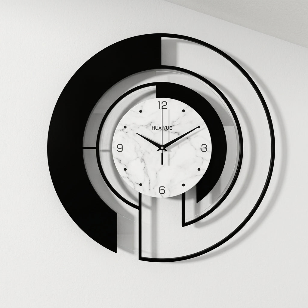 Large Black Nordic Wall Clock