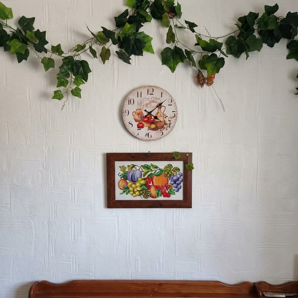 Vintage Provence Wooden Wall Clock